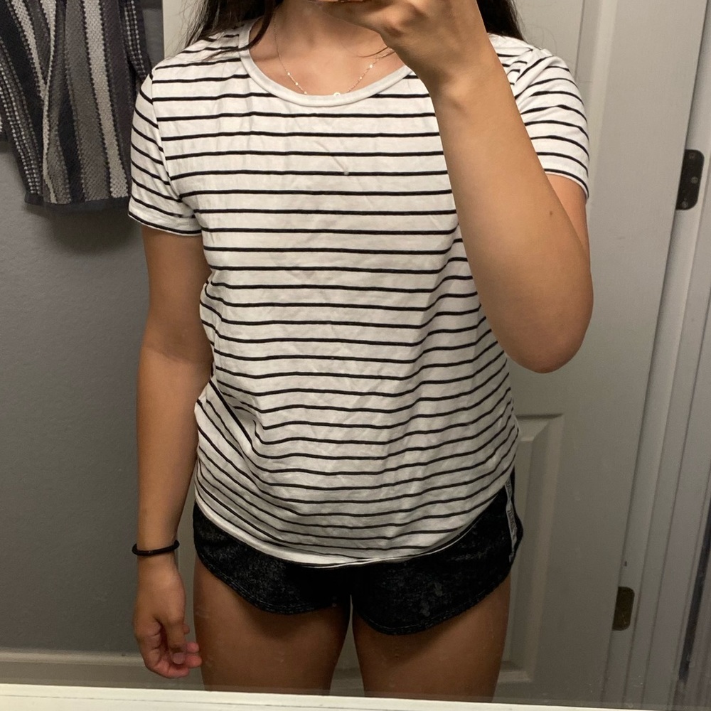Black and White Striped Tee